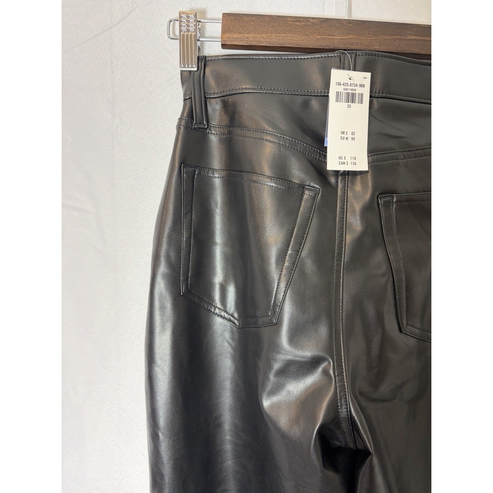 Abercrombie & Fitch Ultra High Rise Vegan Leather Pants 25/0R '90s Straight - Picture 9 of 16